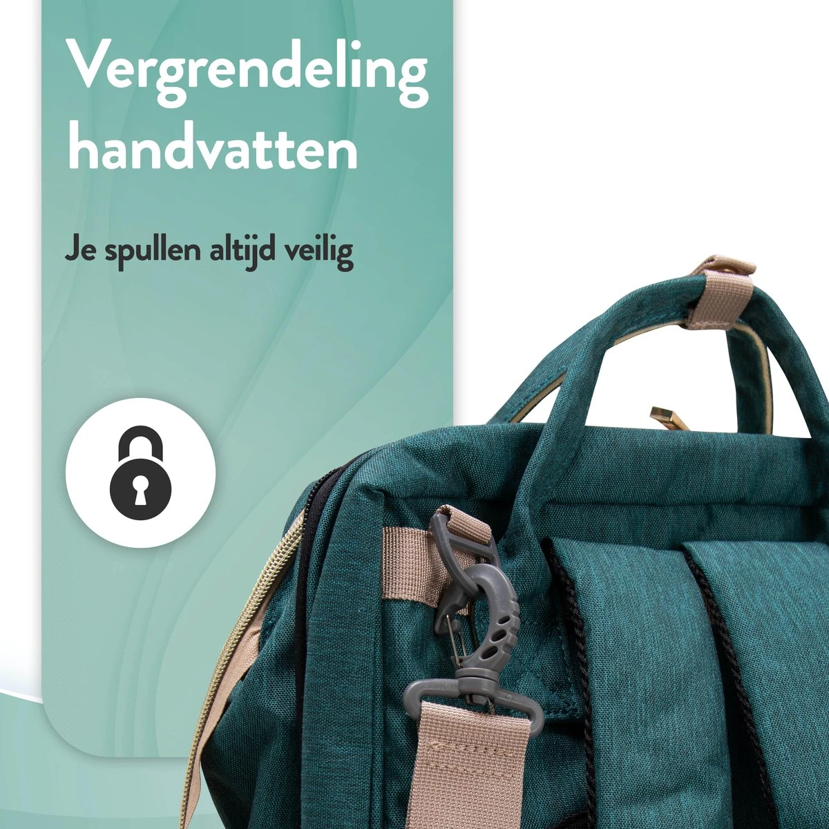 Luiertas Rugzak - Monx Luiertas Verzorgingstas Met Uitklapbaar Babybedje - Overzichtelijke Luierrugzak Extra Buggy En Kinderwagen Haken Inclusief Geïsoleerde Flessenhouder - Groen 13 Luiertas Rugzak - Monx Luiertas Verzorgingstas Met Uitklapbaar Babybedje - Overzichtelijke Luierrugzak Extra Buggy En Kinderwagen Haken Inclusief Geïsoleerde Flessenhouder - Groen - Afbeelding 13