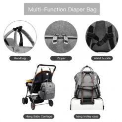 Miss Lulu Luiertas Rugzak - Luiertas Met USB Oplaadstation - Baby Tas Inclusief Buggy En Kinderwagen Haken - Grijs (E6705USB GY) -Aanbiedingen BIBS Winkel 1200x1200 2541
