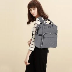 Miss Lulu Luiertas Rugzak - Luiertas Met USB Oplaadstation - Baby Tas Inclusief Buggy En Kinderwagen Haken - Grijs (E6705USB GY) -Aanbiedingen BIBS Winkel 1200x1200 2544