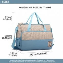 Miss Lulu Luiertas - 5-delige Verzorgingstas Set - Lichtblauw (9026 BE) -Aanbiedingen BIBS Winkel 1200x1200 2547