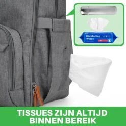 Brisby Slijtvaste Luiertas – Verzorgingstas – Met Buggymontage -Donkergrijs -Aanbiedingen BIBS Winkel 1200x1200 2570