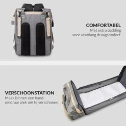 Buxibo 2-in-1 Luier- En Verzorgingstas - Inclusief Verschoon Matje - Baby Rug Tas Met Isoleervak - Diaper Backpack Bag - Reis Rugzak Inclusief Buggy En Kinderwagen Haken - Grote Capaciteit - -Aanbiedingen BIBS Winkel 1200x1200 2587
