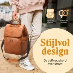 JeRie Luiertas Rugzak – Verschoonmatje – Verzorgingstas – Luiertassen – Met Kinderwagen Haken - Bruin -Aanbiedingen BIBS Winkel 1200x1200 2610