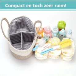 ADSafety - Luxe Katoenen Luiertas - Inclusief Uitneembare Organizer - Verzorgingstas - Opbergtas - Commode Mandje - Baby Spullen - Crème -Aanbiedingen BIBS Winkel 1200x1200 2613