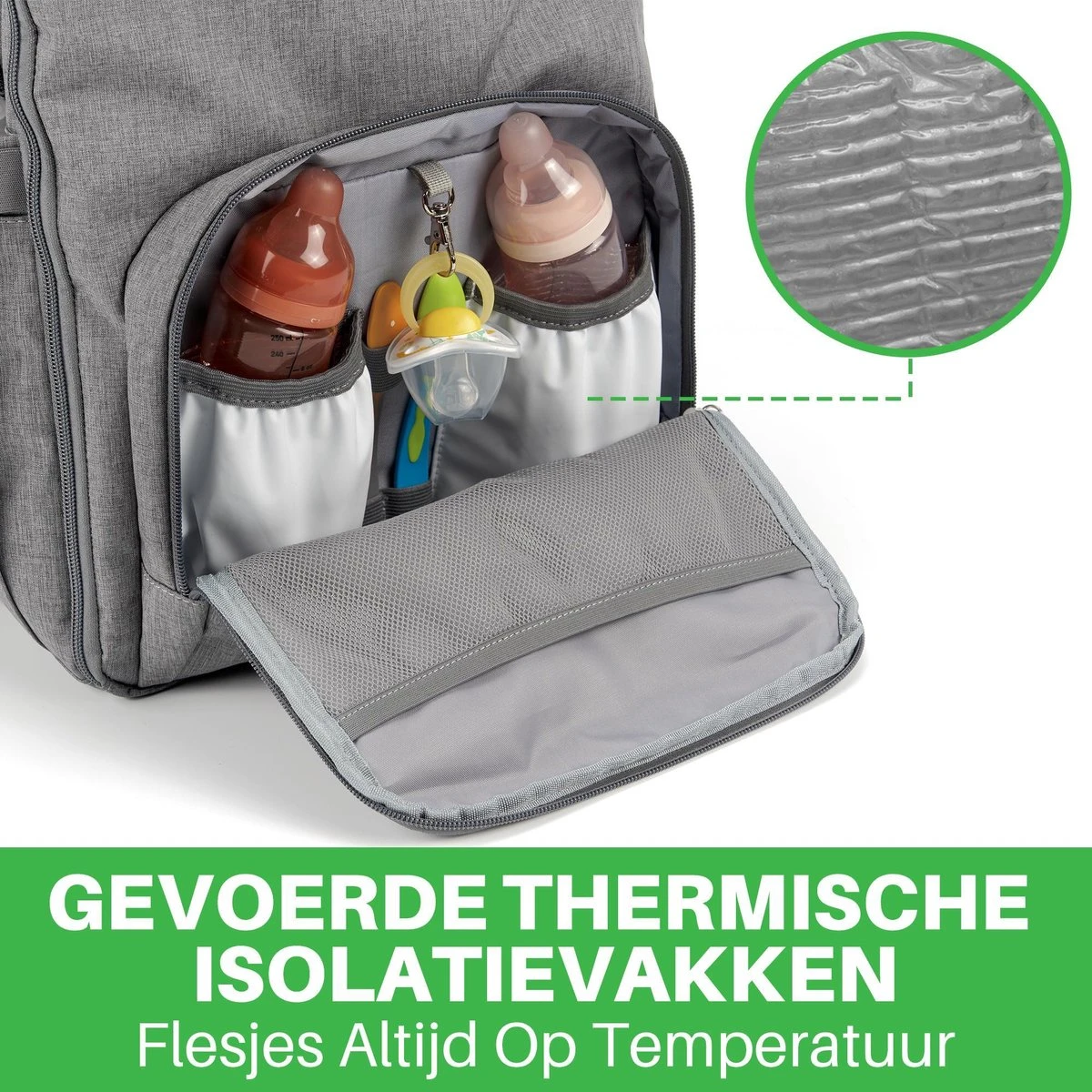 Brisby Slijtvaste Luiertas – Verzorgingstas – Met Buggymontage - Lichtgrijs 8 Brisby Slijtvaste Luiertas – Verzorgingstas – Met Buggymontage - Lichtgrijs - Afbeelding 8