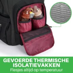 Brisby Slijtvaste Luiertas – Verzorgingstas - Two Tone Zwart En Donkergrijs - Inclusief Verschoonmatje - Isoleervakken - Met Geïntegreerde Kinderwagen Haken -Aanbiedingen BIBS Winkel 1200x1200 2667