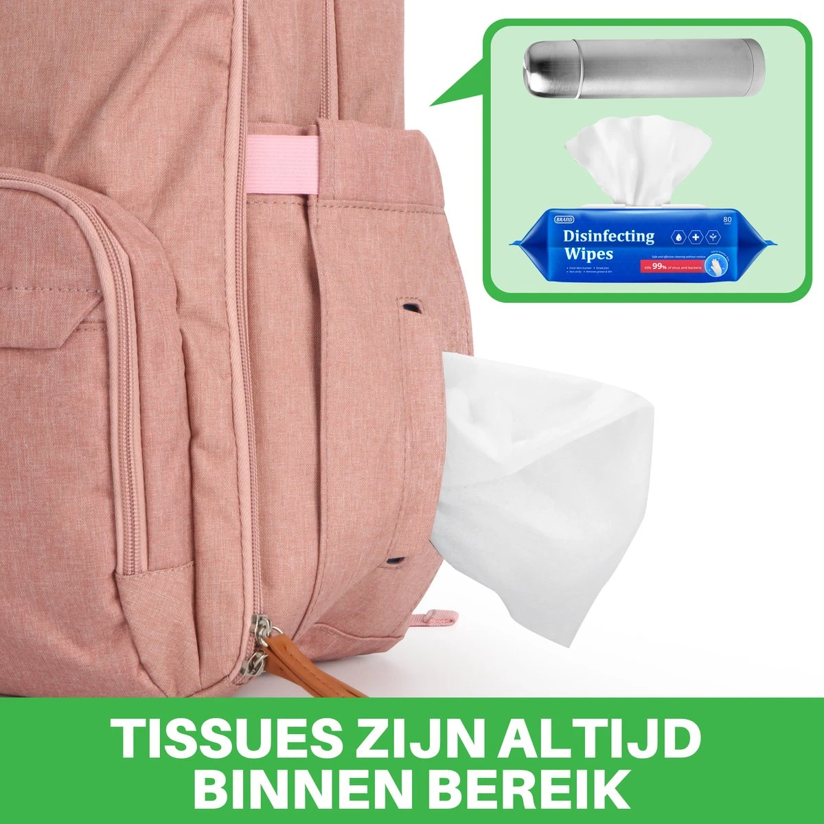 Brisby Slijtvaste Luiertas – Verzorgingstas – Met Buggymontage - Roze 6 Brisby Slijtvaste Luiertas – Verzorgingstas – Met Buggymontage - Roze - Afbeelding 6