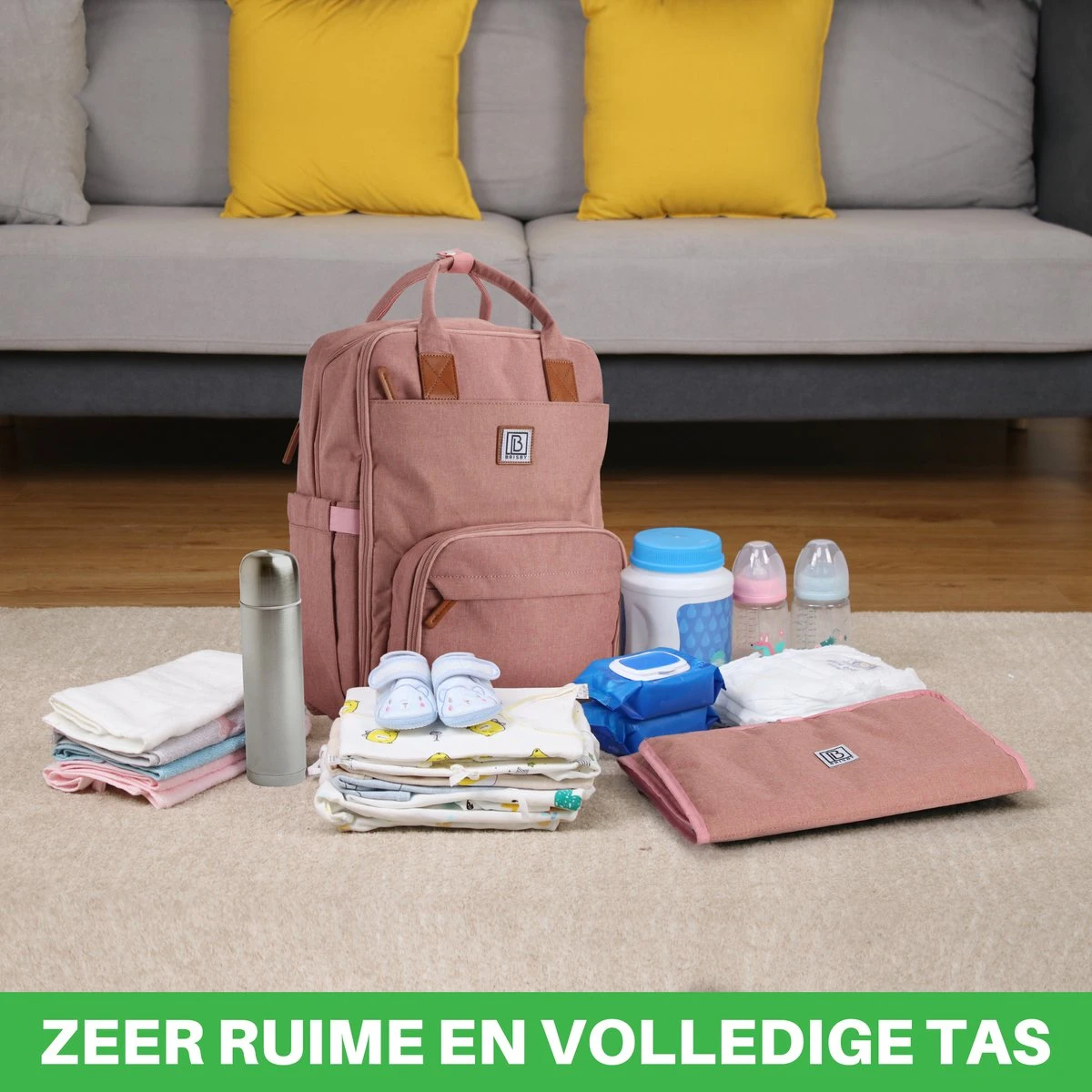 Brisby Slijtvaste Luiertas – Verzorgingstas – Met Buggymontage - Roze 9 Brisby Slijtvaste Luiertas – Verzorgingstas – Met Buggymontage - Roze - Afbeelding 9