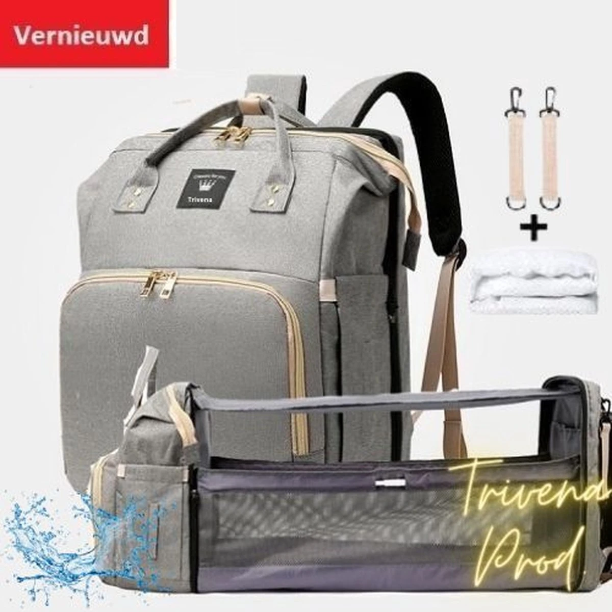 Luier- En Verzorgingstas - Luiertassen - Baby Rug Tas Met Isoleervak - Incl Flessen Verwarmer - Luiertas - Unisex/Jongens/Meisjes - Grijs - Luier Tas - Verzorgingstas Baby - Uitschuifbaar Verschoon/ Slaap Bedje - Incl Matrasje Baby - USB Poort 1 Luier- En Verzorgingstas - Luiertassen - Baby Rug Tas Met Isoleervak - Incl Flessen Verwarmer - Luiertas - Unisex/Jongens/Meisjes - Grijs - Luier Tas - Verzorgingstas Baby - Uitschuifbaar Verschoon/ Slaap Bedje - Incl Matrasje Baby - USB Poort