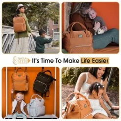 NanaBeebi Luiertas Rugzak Met Verschoonmatje - Cognac - Inclusief Flessenwarmhouder - Kinderwagenhaken En Isoleervak -Aanbiedingen BIBS Winkel 1200x1200 2749