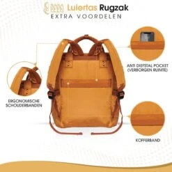 NanaBeebi Luiertas Rugzak Met Verschoonmatje - Cognac - Inclusief Flessenwarmhouder - Kinderwagenhaken En Isoleervak -Aanbiedingen BIBS Winkel 1200x1200 2752