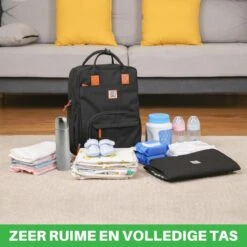 Brisby Slijtvaste Luiertas – Verzorgingstas – Met Buggymontage - Zwart -Aanbiedingen BIBS Winkel 1200x1200 2772