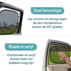 ForDig Zonnescherm Auto (2 Stuks) - Extra Donker - Zonwering UV Protectie Voor Auto Zijruit – Zonwering Auto – Zonder Zuignappen – 80 GSM – 51 X 31 CM -Aanbiedingen BIBS Winkel 1200x1200 2913