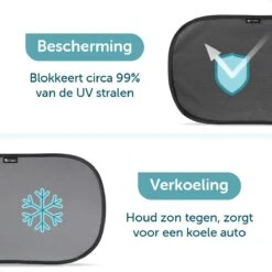 ForDig Zonnescherm Auto (2 Stuks) - Extra Donker - Zonwering UV Protectie Voor Auto Zijruit – Zonwering Auto – Zonder Zuignappen – 80 GSM – 51 X 31 CM -Aanbiedingen BIBS Winkel 1200x1200 2914