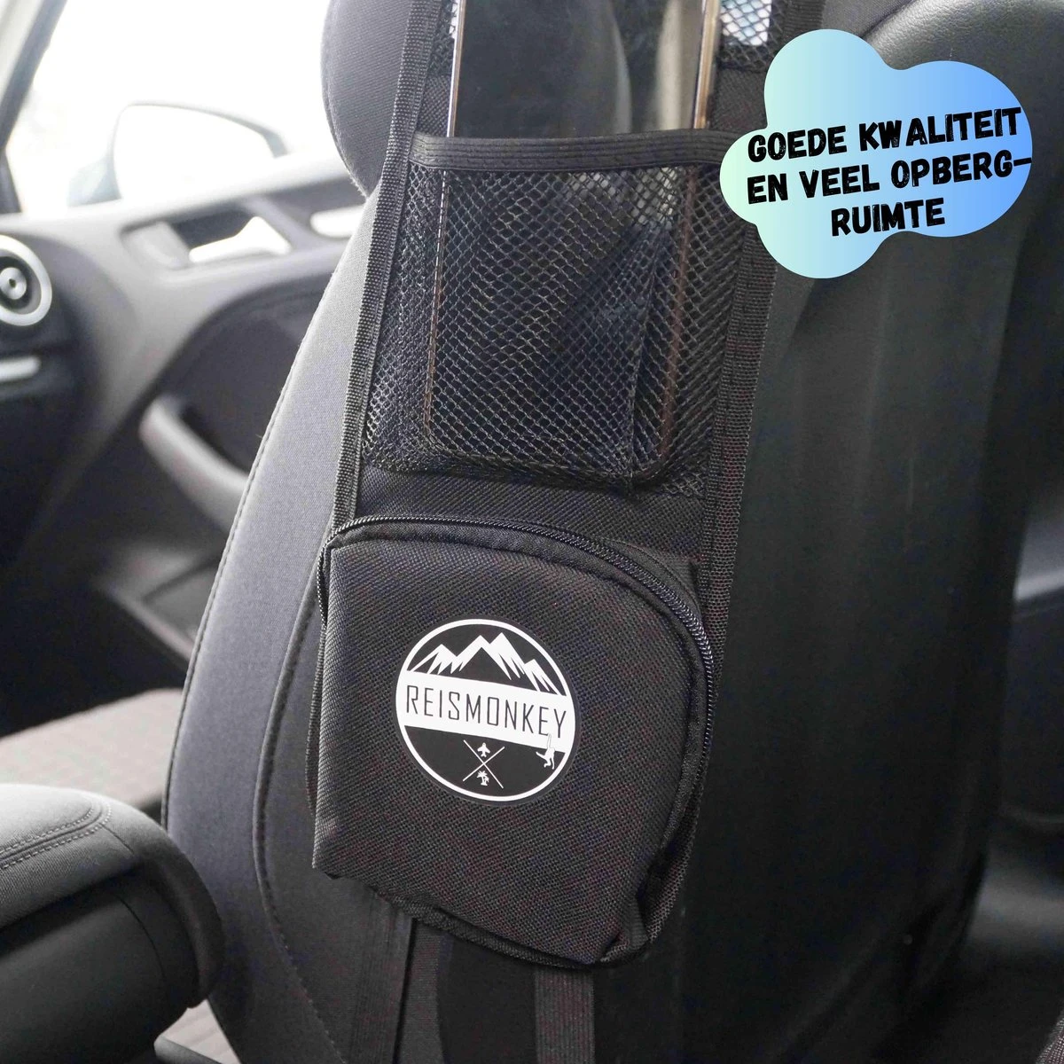 Reismonkey Auto Organizer – Auto Accessories – Voor Telefoon - Autostoel Organizer – Zwart – Auto Portemonnee 4 Reismonkey Auto Organizer – Auto Accessories – Voor Telefoon - Autostoel Organizer – Zwart – Auto Portemonnee - Afbeelding 4