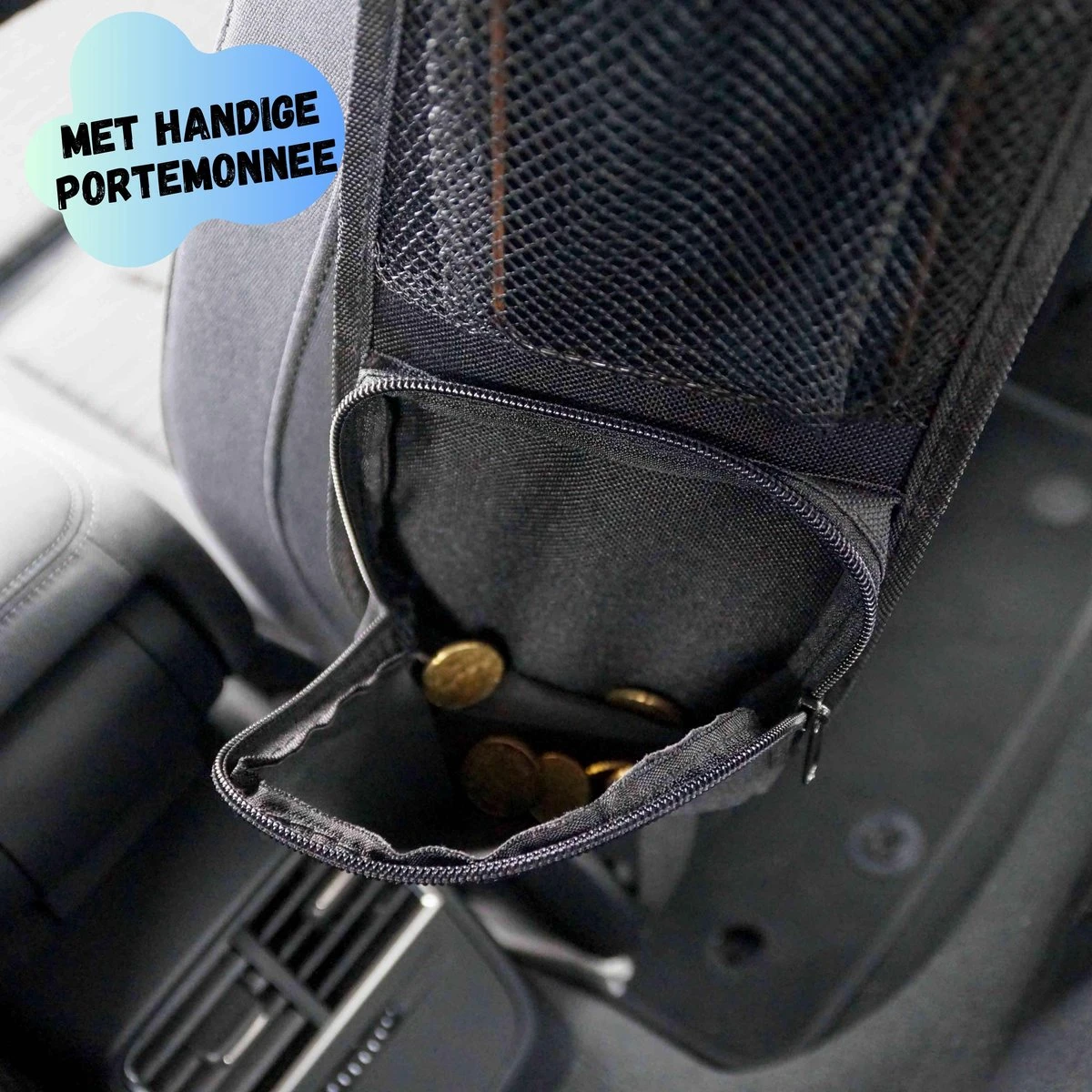 Reismonkey Auto Organizer – Auto Accessories – Voor Telefoon - Autostoel Organizer – Zwart – Auto Portemonnee 5 Reismonkey Auto Organizer – Auto Accessories – Voor Telefoon - Autostoel Organizer – Zwart – Auto Portemonnee - Afbeelding 5