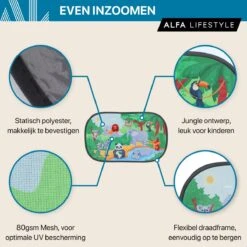 ALFA LIFESTYLE® Statische Zonneschermen – SHADE PRO V4- Jungle – Zonnescherm Auto Baby – UV Protectie Bescherming - 2 Stuks -Aanbiedingen BIBS Winkel 1200x1200 3238