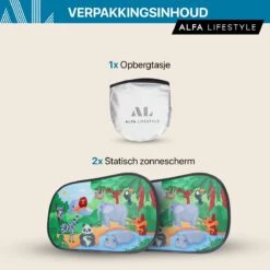 ALFA LIFESTYLE® Statische Zonneschermen – SHADE PRO V4- Jungle – Zonnescherm Auto Baby – UV Protectie Bescherming - 2 Stuks -Aanbiedingen BIBS Winkel 1200x1200 3239