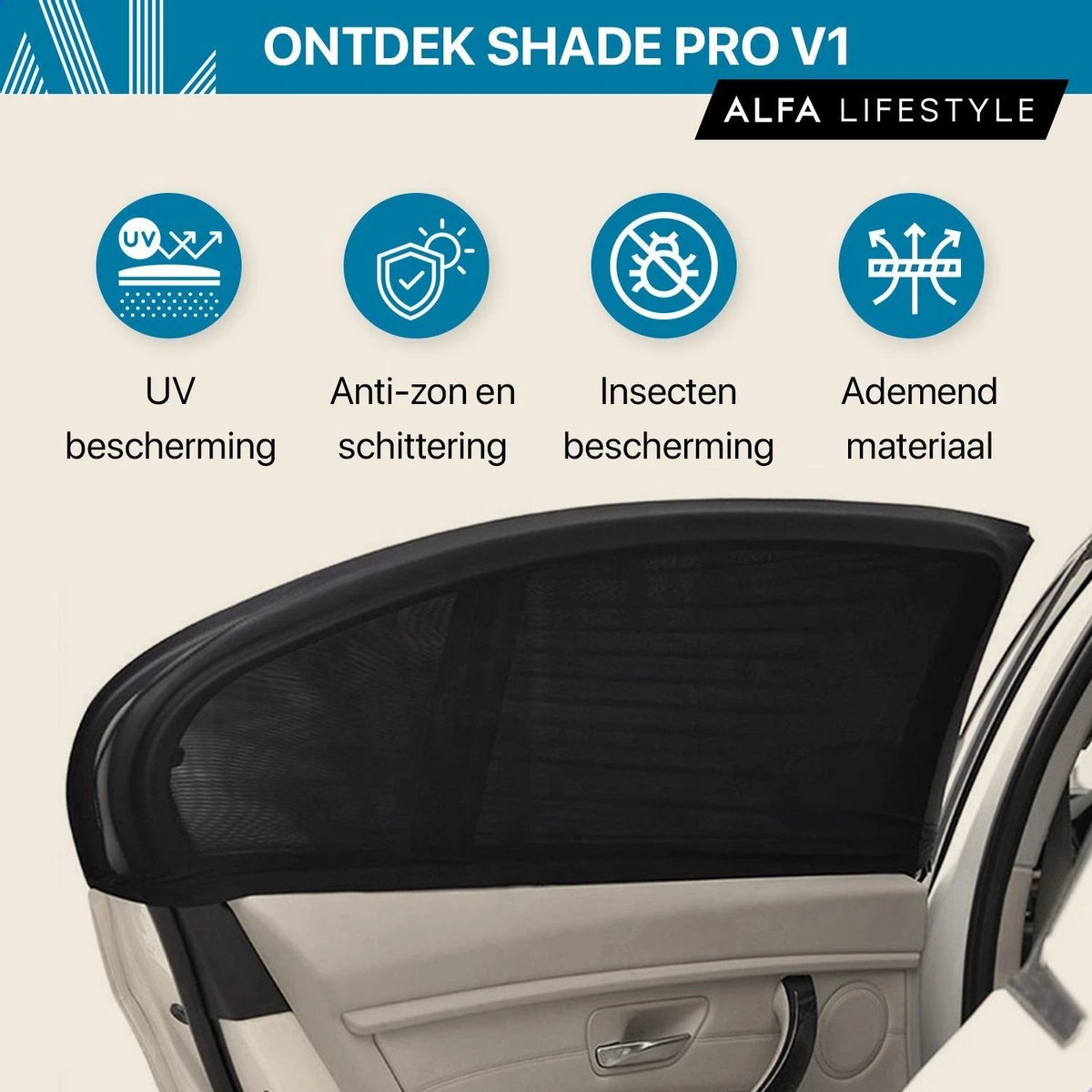 ALFA LIFESTYLE® Luxe Zonneschermen Auto - SHADE PRO V1 - UV Protectie Bescherming - 2 Stuks 5 ALFA LIFESTYLE® Luxe Zonneschermen Auto - SHADE PRO V1 - UV Protectie Bescherming - 2 Stuks - Afbeelding 5