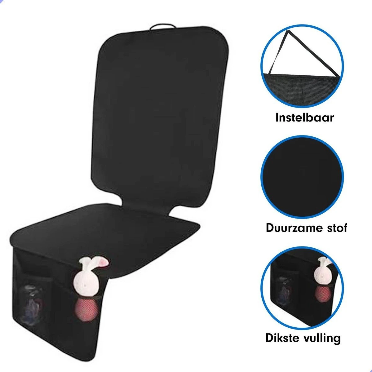 Professor Q - Autostoelhoes - Autostoelbeschermer - Autostoel Beschermer - Zwart 2 Professor Q - Autostoelhoes - Autostoelbeschermer - Autostoel Beschermer - Zwart - Afbeelding 2