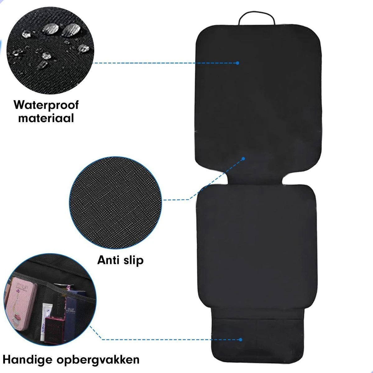 Professor Q - Autostoelhoes - Autostoelbeschermer - Autostoel Beschermer - Zwart 7 Professor Q - Autostoelhoes - Autostoelbeschermer - Autostoel Beschermer - Zwart - Afbeelding 7