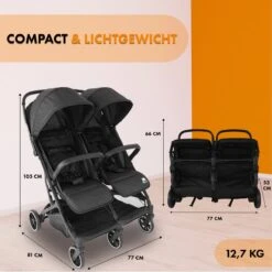 Deryan Luxe Rolo X2 Dubbele Buggy - Duo Buggy - Zwart 18 Deryan Luxe Rolo X2 Dubbele Buggy - Duo Buggy - Zwart -Aanbiedingen BIBS Winkel 1200x1200 3455