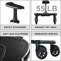 Merkloos Kinderwagen/Buggy Meerijdplankje - Kant & Klaar - In Elkaar Gezet - Universeel – Met Zitje – Verstelbaar – Zwart -Aanbiedingen BIBS Winkel 1200x1200 3682