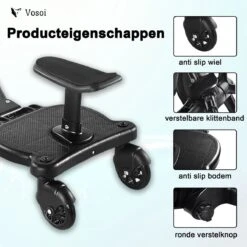 Vosoi - Meerijdplankje - Kinderwagen - Buggy's - Onderweg - Universeel - Verstelbaar - Zitje - Onderweg - 2 Wielen - Kinderwagen Accessoires -Aanbiedingen BIBS Winkel 1200x1200 3712
