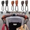 Kinderwagen Tassenhaak | Set Van 2 | Tas Hanger | Verstevigde Klittenband - 2 Stuks Zwart