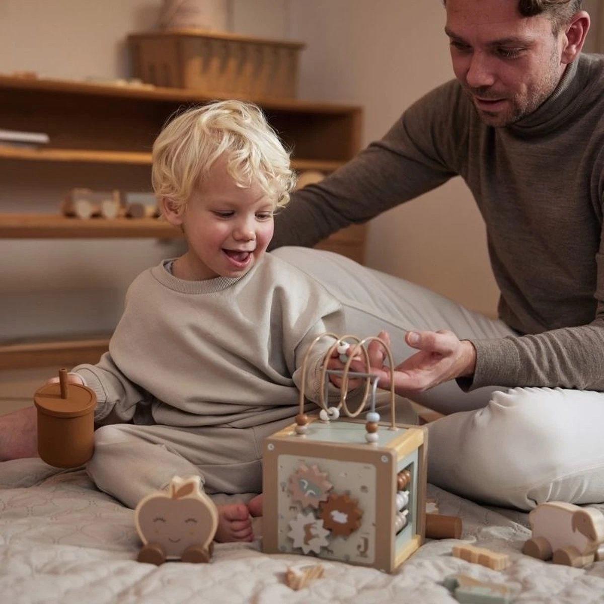 Jollein Houten Activiteitenkubus 15x15x15cm - Farm 5 Jollein Houten Activiteitenkubus 15x15x15cm - Farm - Afbeelding 5