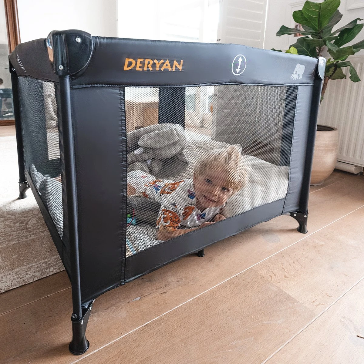 Deryan Kinderbox - Inklapbare Box - 100x100cm - Zwart 3 Deryan Kinderbox - Inklapbare Box - 100x100cm - Zwart - Afbeelding 3
