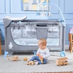 Kinderkraft Joy Luxe - Campingbed Met Schommelfunctie Blauw -Aanbiedingen BIBS Winkel 1200x1200 3912