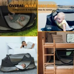 Deryan Baby Luxe Campingbedje – Inclusief Zelfopblaasbare Matras - Zwart -Aanbiedingen BIBS Winkel 1200x1200 3948