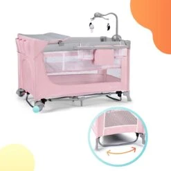 Kinderkraft Campingbed - Leody Met Accessoires - Roze -Aanbiedingen BIBS Winkel 1200x1200 3959