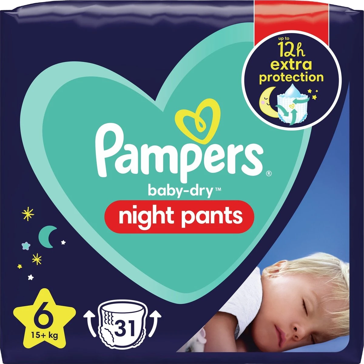 Pampers® Pampers Night Pants Luierbroekjes - Maat 6 - Mega Pack - 62 Luierbroekjes 2 Pampers® Pampers Night Pants Luierbroekjes - Maat 6 - Mega Pack - 62 Luierbroekjes - Afbeelding 2