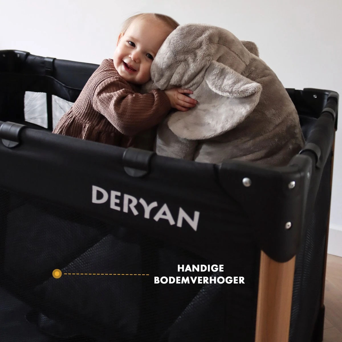 Deryan Luxe Campingbed Compleet - 120x60cm - Bodemverhoger - Verschoonblad - Opbergmand - Zwart 12 Deryan Luxe Campingbed Compleet - 120x60cm - Bodemverhoger - Verschoonblad - Opbergmand - Zwart - Afbeelding 12