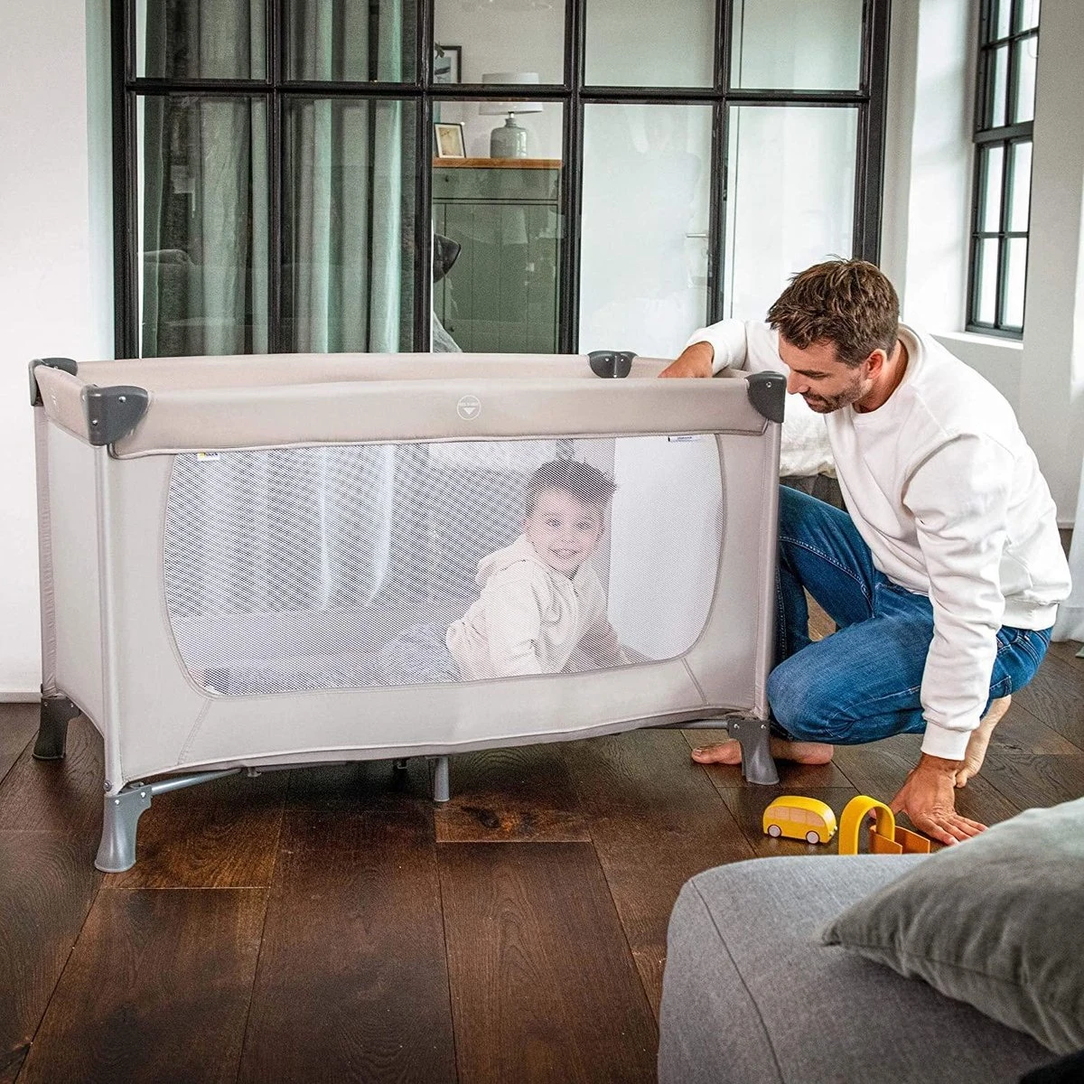 Hauck Dream N Play Campingbedje Set - Met Matras En Muggennet - Beige 8 Hauck Dream N Play Campingbedje Set - Met Matras En Muggennet - Beige - Afbeelding 8