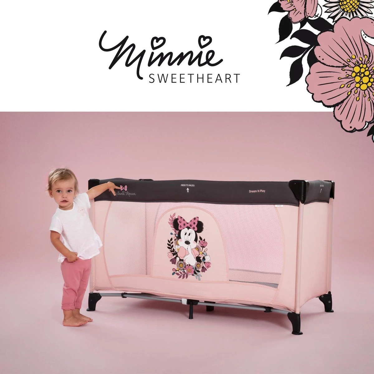 Hauck Dream'n Play Campingbedje - Minnie Sweetheart 6 Hauck Dream'n Play Campingbedje - Minnie Sweetheart - Afbeelding 6
