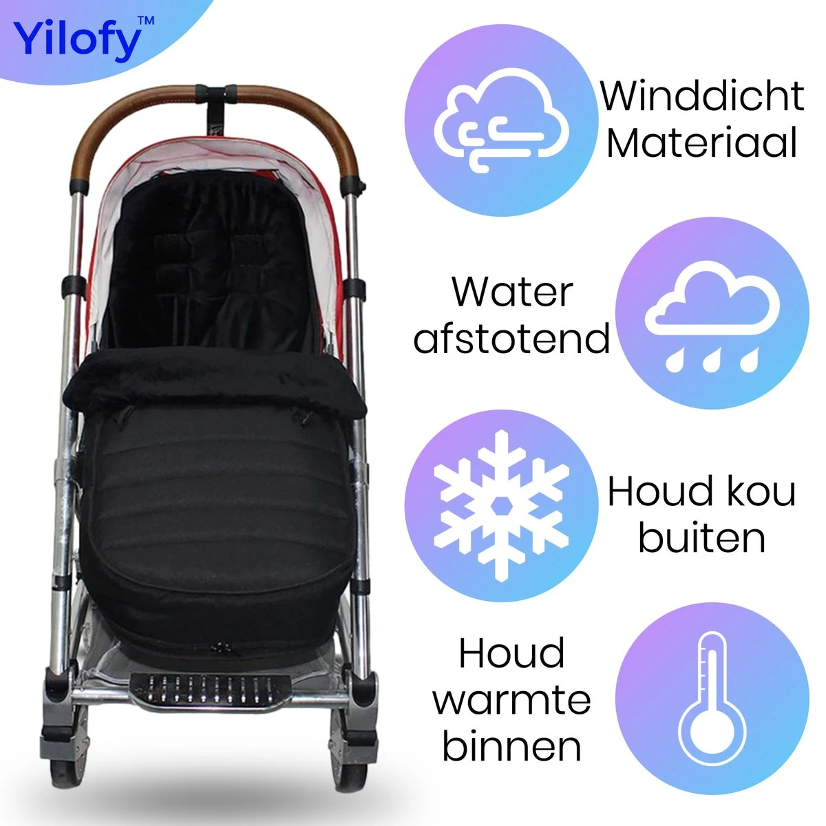 Yilofy Universele Luxe Voetenzak Babywagen & Autostoel Zwart Buggy Kinderwagen Voetzak 6 Yilofy Universele Luxe Voetenzak Babywagen & Autostoel Zwart Buggy Kinderwagen Voetzak - Afbeelding 6