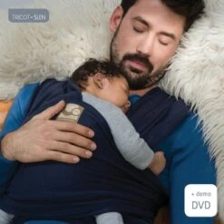 Babylonia Draagdoek - Tricot-Slen - Jeansblauw -Aanbiedingen BIBS Winkel 1200x1200 4365