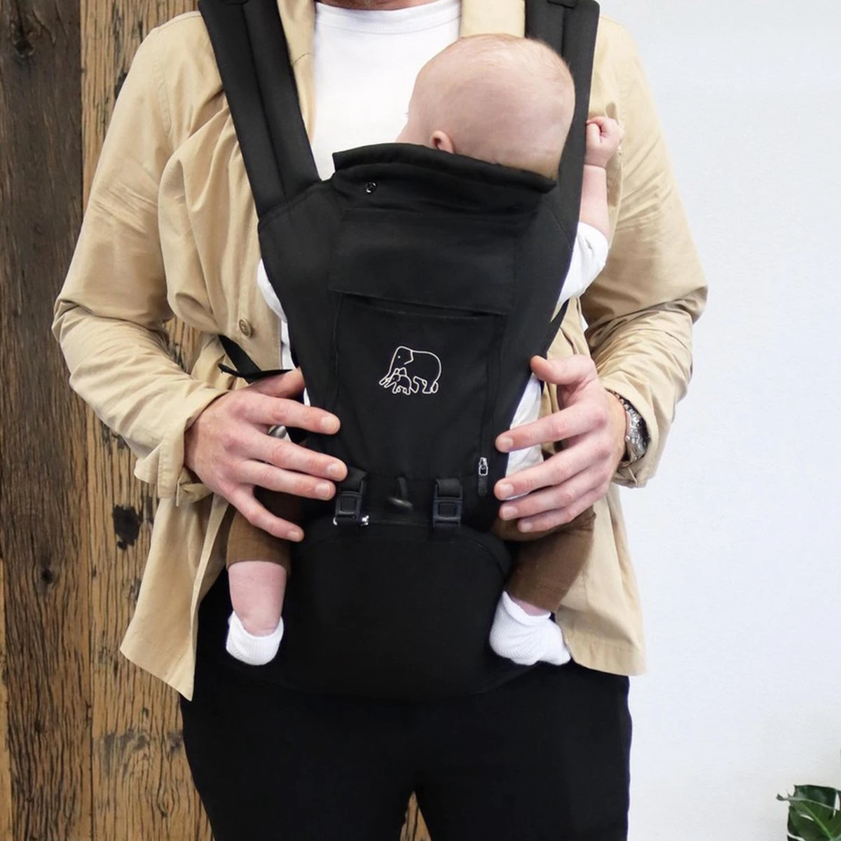 Deryan Pack Luxe Ergonomische Draagzak - Babydrager + Opbergvakjes - Zwart 9 Deryan Pack Luxe Ergonomische Draagzak - Babydrager + Opbergvakjes - Zwart - Afbeelding 9