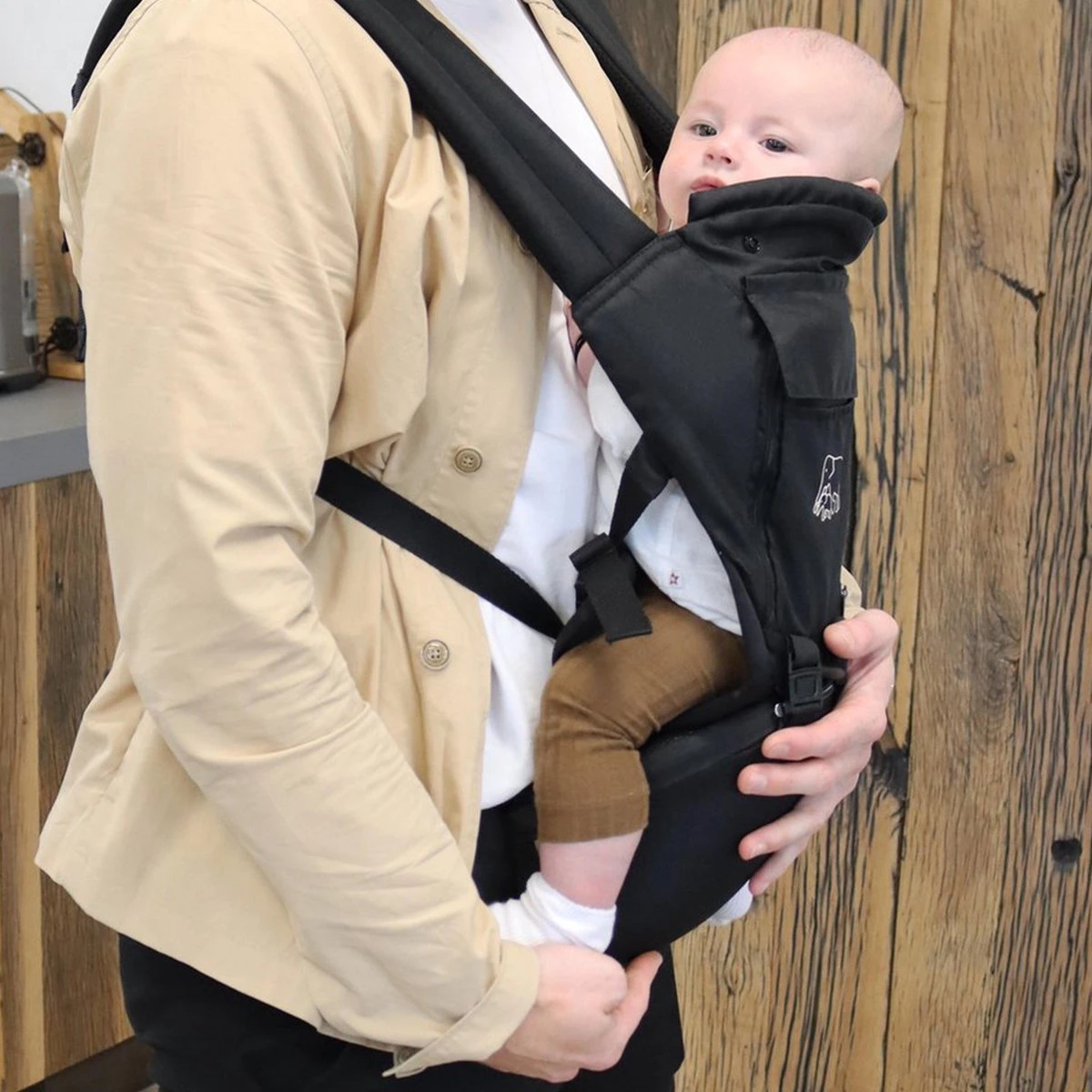 Deryan Pack Luxe Ergonomische Draagzak - Babydrager + Opbergvakjes - Zwart 11 Deryan Pack Luxe Ergonomische Draagzak - Babydrager + Opbergvakjes - Zwart - Afbeelding 11