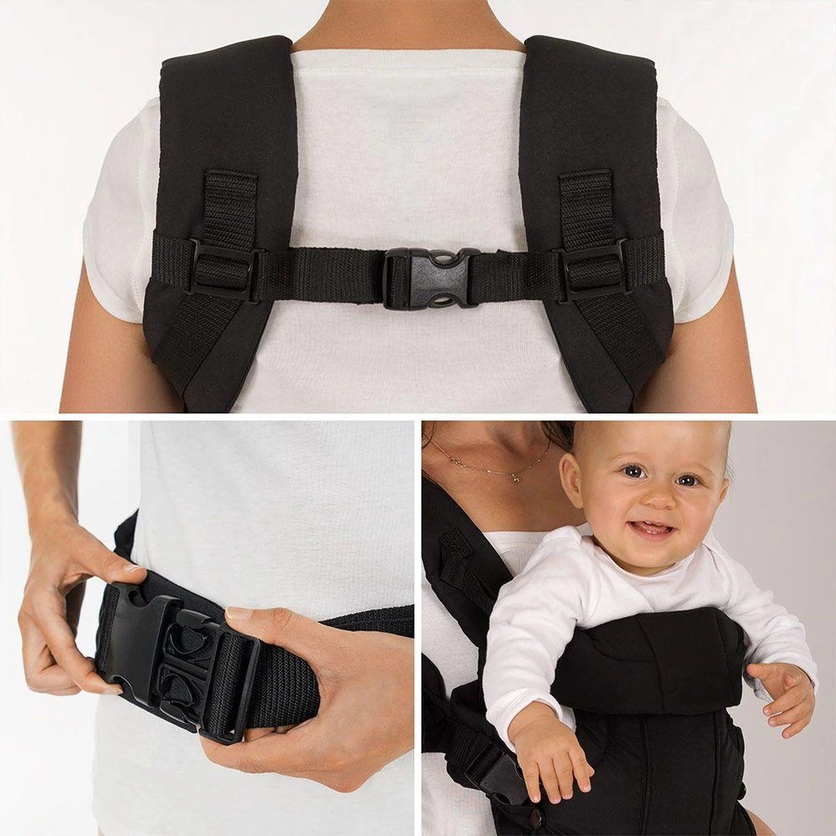 Fillikid Draagzak/Doek - 4 In 1 Ergonomische Buikdrager En Rugdrager - Zwart 2 Fillikid Draagzak/Doek - 4 In 1 Ergonomische Buikdrager En Rugdrager - Zwart - Afbeelding 2