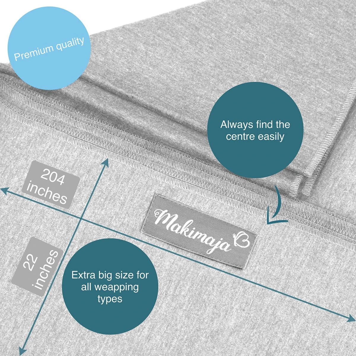 Makimaja Baby Sling - Licht Grijs - Hoge Kwaliteit 100% Natuurlijk Katoen Baby Sling - Baby Sling Pasgeborenen En Baby's Tot 15 Kg - Plus Inclusief: Baby Slabbetje 5 Makimaja Baby Sling - Licht Grijs - Hoge Kwaliteit 100% Natuurlijk Katoen Baby Sling - Baby Sling Pasgeborenen En Baby's Tot 15 Kg - Plus Inclusief: Baby Slabbetje - Afbeelding 5