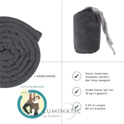 Baby Draagdoek - Babywrap - Baby Carrier - Babydrager - Buikdrager Baby – Baby Draagzak - Baby Sling | Luminatic® | Ergonomisch | Met Tasje | Donker Grijs -Aanbiedingen BIBS Winkel 1200x1200 4384