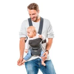Hauck 2 Way Carrier Draagzak - Buikdrager - Melange Charcoal -Aanbiedingen BIBS Winkel 1200x1200 4409
