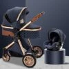 Merkloos Kinderwagen 3-in-1 – Luxe Kinderwagen - Buggy – Wandelwagen - Multifunctioneel – Opklapbaar – Incl Autostoel – Blauw