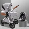 Merkloos Kinderwagen | 3 In 1 Kinderwagen | Luxe Baby Buggy 3 In 1 | Baby Wagen | Kinderwagen Met Autostoel En Wieg | Hoge Kwaliteit | Grijs | Buggy | Kinderwagen 3 In 1 |