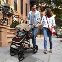 KIDUKU- 3 In 1 Combi-kinderwagen- Bruin/goud- Buggy Incl. Autostoeltje-regenhoes- Inklapbaar -Aanbiedingen BIBS Winkel 1200x1200 4600