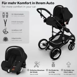 KIDUKU- 3 In 1 Combi-kinderwagen- Zwart- Buggy Incl. Autostoeltje-regenhoes- Inklapbaar -Aanbiedingen BIBS Winkel 1200x1200 4622